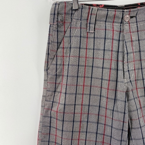 Ripe Curl Shorts Women's 32 Plaid The Search Front Rear Pockets Button Zip - Picture 2 of 10